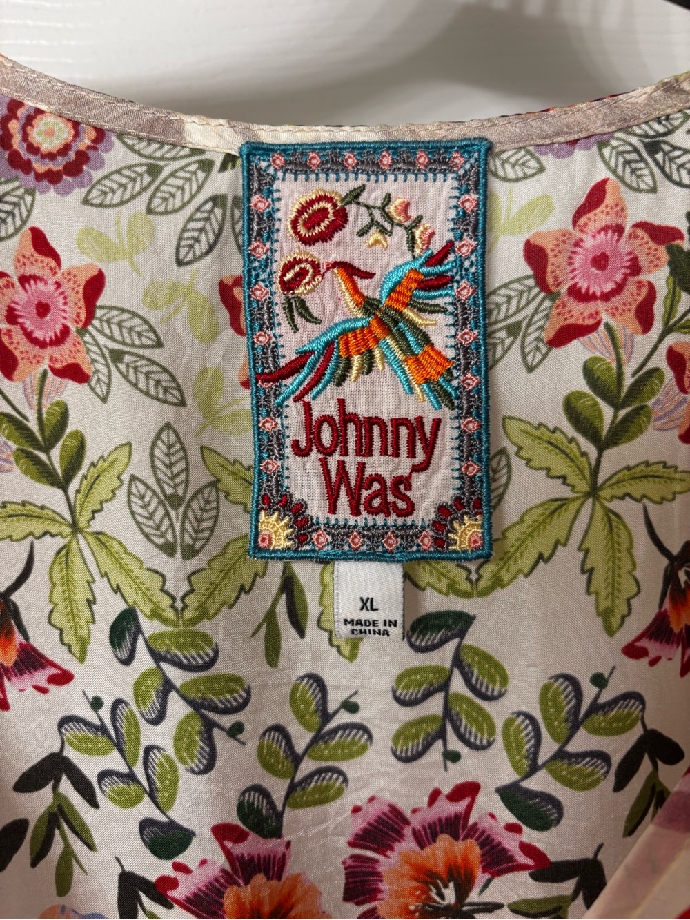 Johnny Was Cream Dress with Multicolor Floral Embroidery - Picture 3 of 3